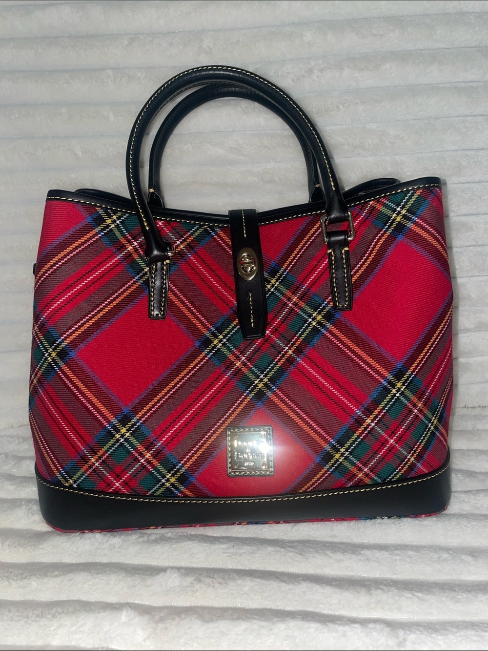 Dooney and Bourke Large Tartan Perry Satchel